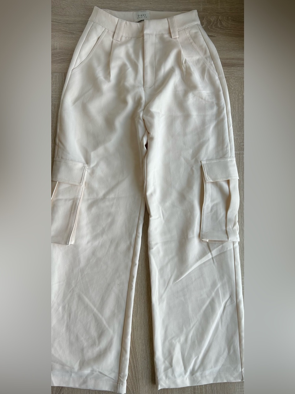 Dissh Wide Leg Cargo Pant White Cream 4